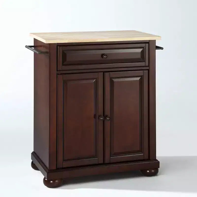 Alexandria Kücheninsel/Servierwagen mit Holzplatte, tragbar – Crosley