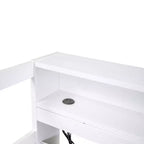 Whisen Twin XL Tagesbett aus Holz mit 2 Ausziehbetten, 3 Staufächern, 1 kostenloser Leuchte und USB-Ladefunktion