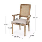 4er-Set Maria French Country Esszimmerstühle aus Holz und Rattan mit Polsterung - Christopher Knight Home
