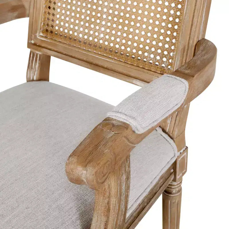 4er-Set Maria French Country Esszimmerstühle aus Holz und Rattan mit Polsterung - Christopher Knight Home