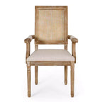 4er-Set Maria French Country Esszimmerstühle aus Holz und Rattan mit Polsterung - Christopher Knight Home