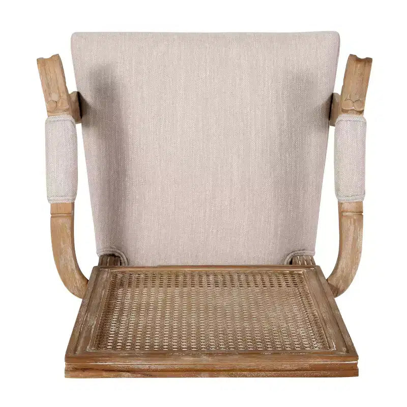 4er-Set Maria French Country Esszimmerstühle aus Holz und Rattan mit Polsterung - Christopher Knight Home