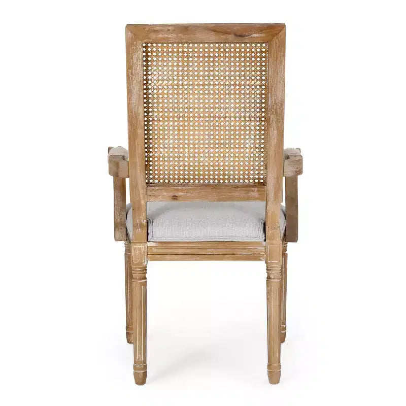 4er-Set Maria French Country Esszimmerstühle aus Holz und Rattan mit Polsterung - Christopher Knight Home