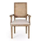 4er-Set Maria French Country Esszimmerstühle aus Holz und Rattan mit Polsterung - Christopher Knight Home
