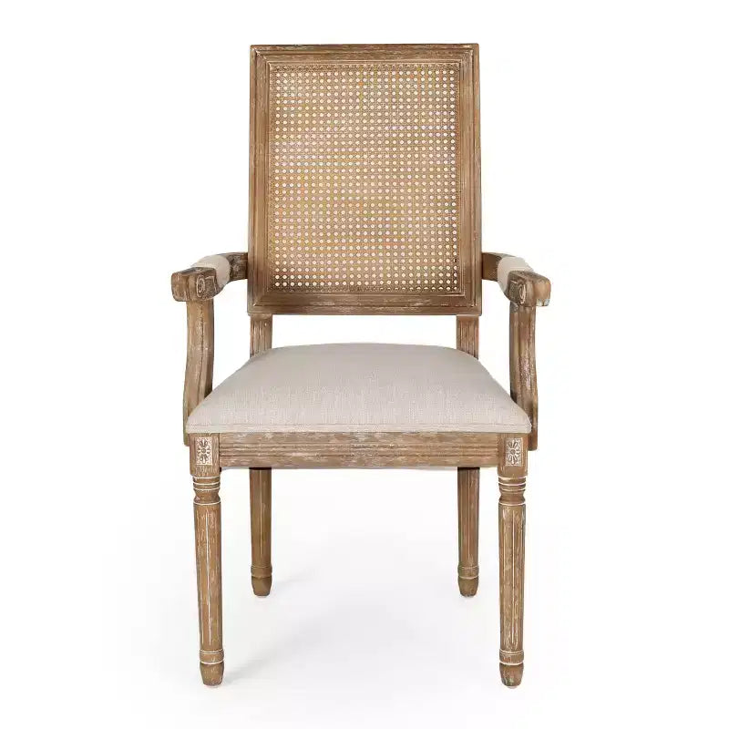 4er-Set Maria French Country Esszimmerstühle aus Holz und Rattan mit Polsterung - Christopher Knight Home