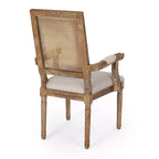 4er-Set Maria French Country Esszimmerstühle aus Holz und Rattan mit Polsterung - Christopher Knight Home