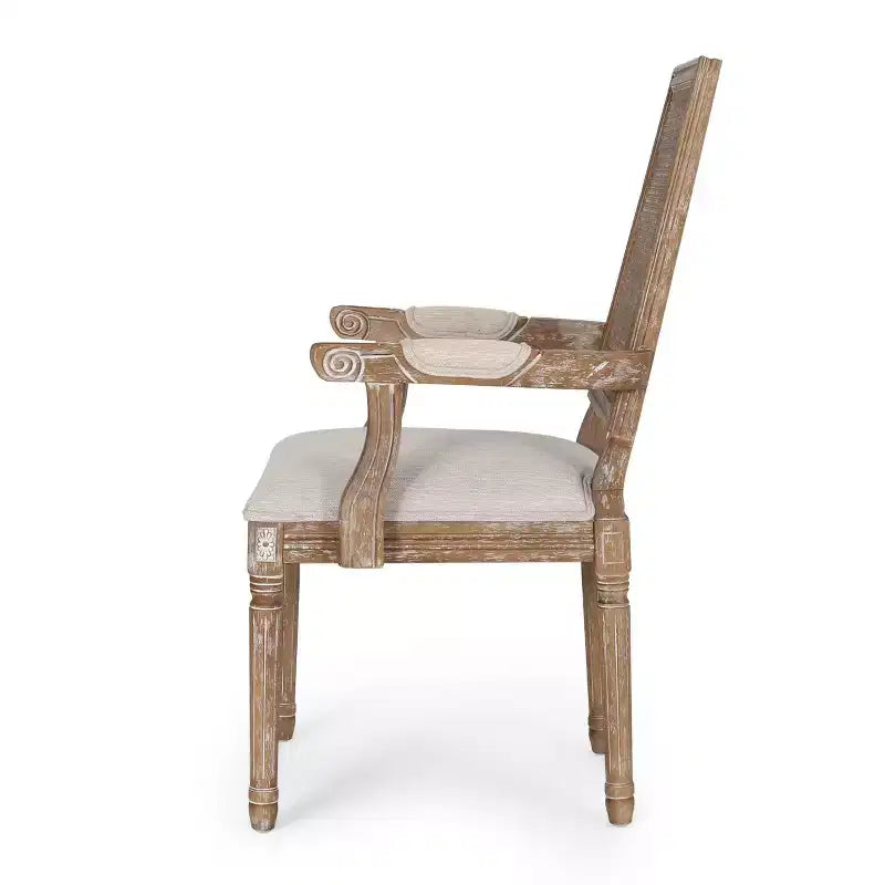 4er-Set Maria French Country Esszimmerstühle aus Holz und Rattan mit Polsterung - Christopher Knight Home
