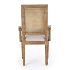 4er-Set Maria French Country Esszimmerstühle aus Holz und Rattan mit Polsterung - Christopher Knight Home