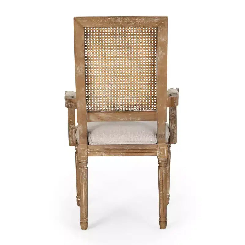4er-Set Maria French Country Esszimmerstühle aus Holz und Rattan mit Polsterung - Christopher Knight Home