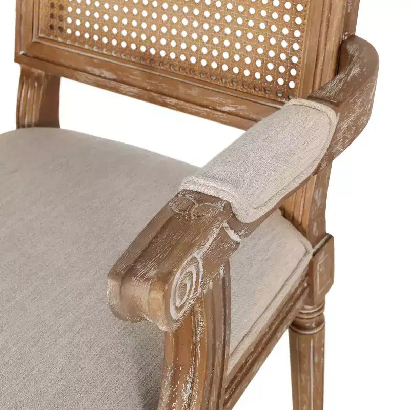 4er-Set Maria French Country Esszimmerstühle aus Holz und Rattan mit Polsterung - Christopher Knight Home