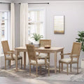 Set of 4 Maria French Country Wood and Cane Upholstered Dining Chairs - Christopher Knight Home