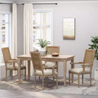 Set of 4 Maria French Country Wood and Cane Upholstered Dining Chairs - Christopher Knight Home