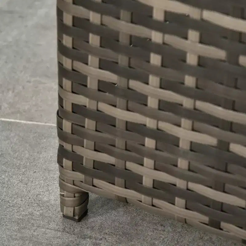 Outsunny 3-teiliges Terrassenmöbelset, PE-Rattan-Geflecht-Aufbewahrungstisch und Stühle mit getufteten Kissen