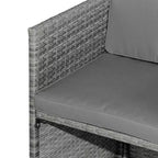 Outsunny 9-teiliges Rattan-Essgruppen-Set, platzsparendes Outdoor-Sofa-Set, mit Esstisch, Ottoman