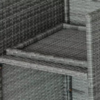 Outsunny 9-teiliges Rattan-Essgruppen-Set, platzsparendes Outdoor-Sofa-Set, mit Esstisch, Ottoman