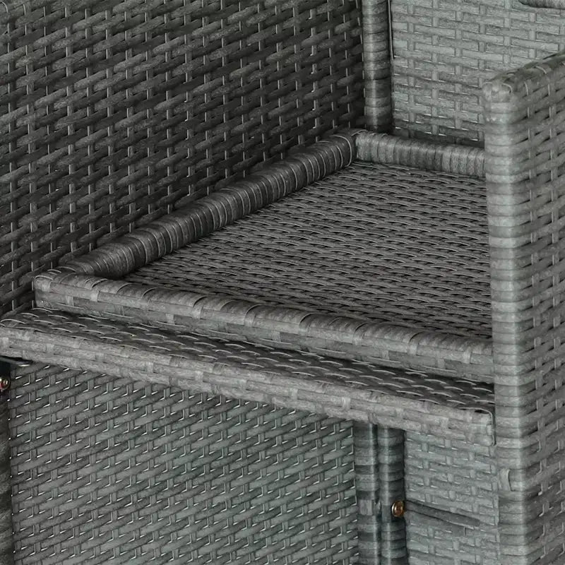 Outsunny 9-teiliges Rattan-Essgruppen-Set, platzsparendes Outdoor-Sofa-Set, mit Esstisch, Ottoman
