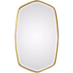 Uttermost Oval Vanity Accent Wall Mirror Modern Beveled Gold Leaf Iron Frame 22 1/4 Wide Bathroom Bedroom Living Room Home Office