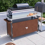 Outdoor-Grillwagen mit Edelstahlplatte (ohne Hocker)