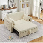 55 Convertible Schlafsofa mit ausziehbarer Fußstütze & verstellbarer Rückenlehne, platzsparendes Sofa für kleine Wohnungen