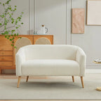 Zweisitzer-Sofa, bezogen mit Cordstoff, mit Walnussholzbeinen