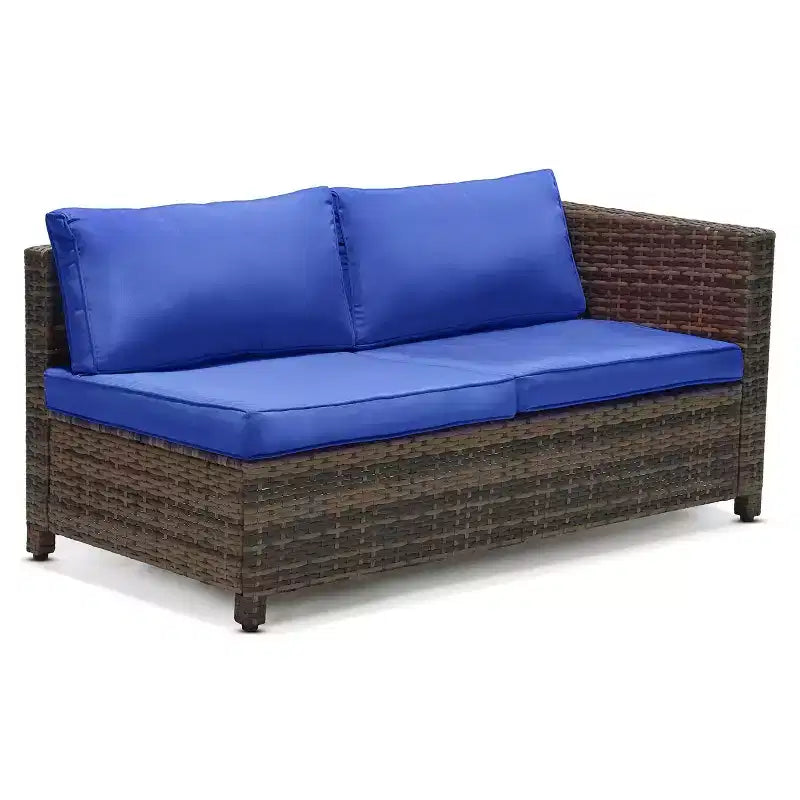 3-teilige Korbsitzgruppe für die Terrasse mit Kissen - EDYO LIVING