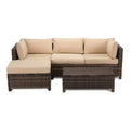 3pc Wicker Patio Sectional Seating Set with Cushions - EDYO LIVING