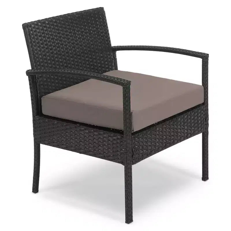 EDYO LIVING 3-teiliges Gartenmöbel-Set aus Polyrattan