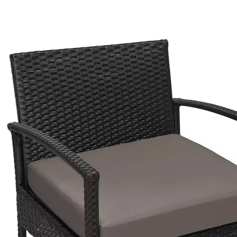 EDYO LIVING 3-teiliges Gartenmöbel-Set aus Polyrattan