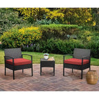 EDYO LIVING 3-teiliges Gartenmöbel-Set aus Polyrattan
