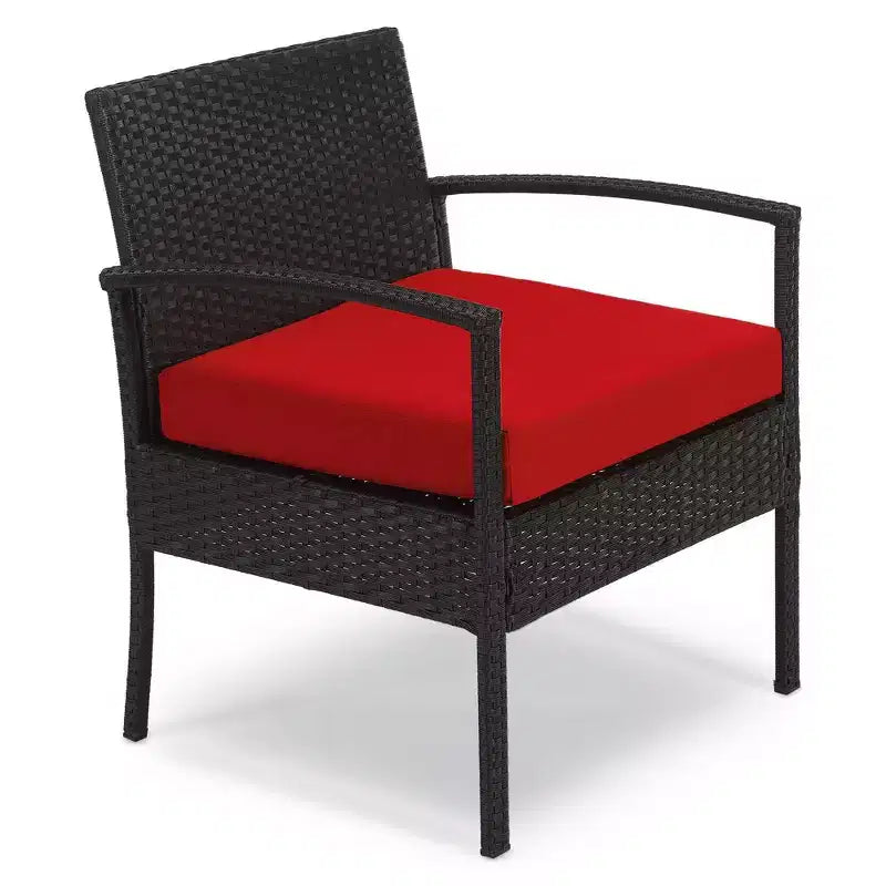 EDYO LIVING 3-teiliges Gartenmöbel-Set aus Polyrattan