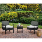 EDYO LIVING 3-teiliges Gartenmöbel-Set aus Polyrattan
