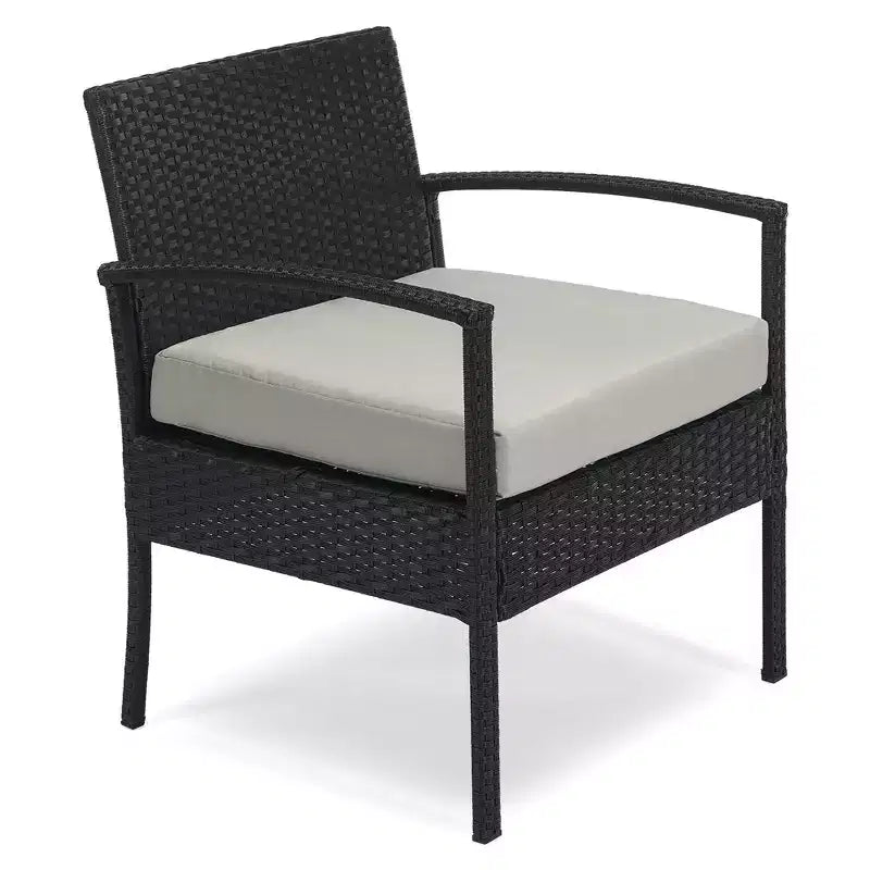 EDYO LIVING 3-teiliges Gartenmöbel-Set aus Polyrattan