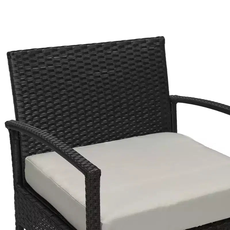 EDYO LIVING 3-teiliges Gartenmöbel-Set aus Polyrattan
