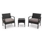 EDYO LIVING 3-teiliges Gartenmöbel-Set aus Polyrattan