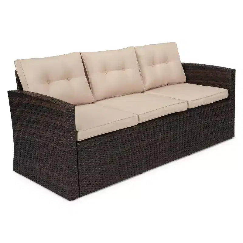 4-teiliges Outdoor-Sitzgruppen-Set aus Polyrattan – EDYO LIVING