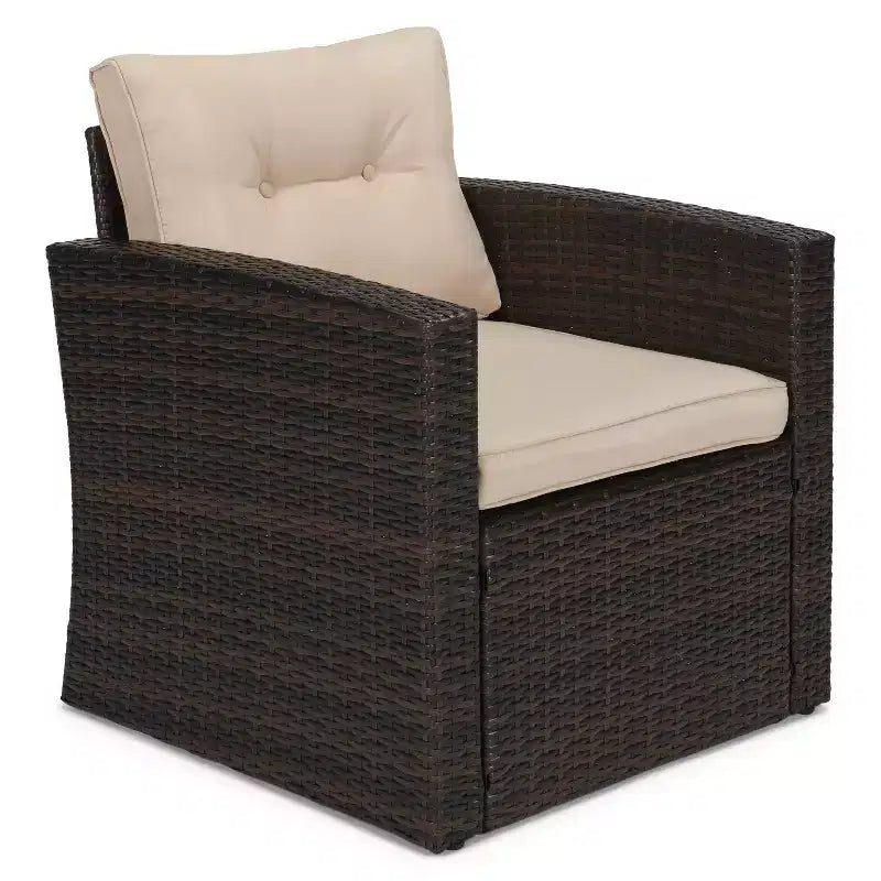 4-teiliges Outdoor-Sitzgruppen-Set aus Polyrattan – EDYO LIVING