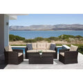 4pc Wicker Outdoor Conversation Set - EDYO LIVING