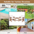 Costway 3-teilige Outdoor-Garten-Sofagarnitur Massivholz gepolstert Gesprächs-Set Weiß