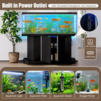 GDFStudio Logan Moderner Aquarienunterschrank aus Holz mit Steckdosenleiste und Aufbewahrungsschrank