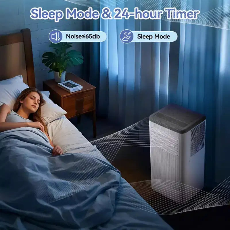 14.000 BTU Klimaanlagen mit Kühlleistung bis zu 70 m², 3-in-1 Mobile Klimaanlage mit Kühl-, Entfeuchtungs- und Ventilator-Modus und Fernbedienung