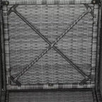 Outsunny 11-teilige Terrassen-Essgruppe Outdoor-Rattan-Gartenmöbel-Set mit platzsparenden Stühlen, Glastisch und Kissen
