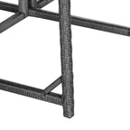 Outsunny 11-teilige Terrassen-Essgruppe Outdoor-Rattan-Gartenmöbel-Set mit platzsparenden Stühlen, Glastisch und Kissen