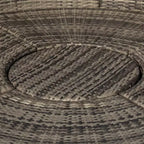 Outsunny Rundes Tagesbett, 4-teiliges Outdoor-Gartenmöbelset aus Rattan mit Kissen, Sonnenliege oder Konversationssofa-Set mit Sonnendach