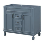 Moderner 36'' Badschrank mit Aufsatzwaschbecken und Spiegelschrank, 2 Türen und 2 Schubladen