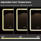 Schwarzer / Weißer / Goldener LED-Spiegelschrank, einzelne Tür, links- oder rechts angeschlagen, Einbau- oder Wandmontage