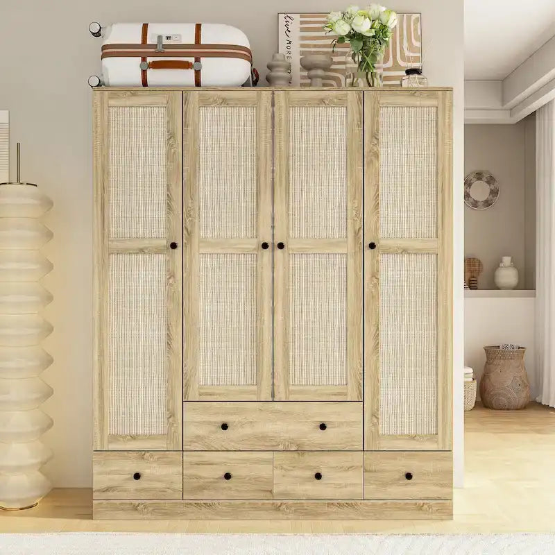 Kleiderschrank Hochschrank Schrank 59B Großer Freistehender Kleiderschrank Weiß