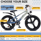 NAYSAYE 20 Zoll Kinder-Mountainbike mit 7-Gang-Antrieb und Magnesiumlegierungsrahmen für Jungen und Mädchen im Alter von 8-12 Jahren, 57.09*21.65*29.92