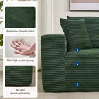 108 Modernes Sofa, 3-Sitzer Polster Ecksofa mit Kissen, Tiefes Sofa, Keine Montage Erforderlich