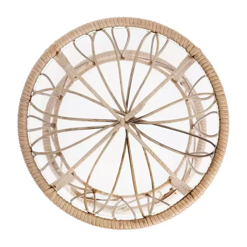 Merrick Lane 3-teiliges Terrassen-Set mit Seil-Rattan-Stühlen, passendem Beistelltisch mit Glasplatte und Kissen für den Innen- und Außenbereich