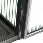 Okak Moderner 2-türiger Wandschrank mit 3-stufigem Stauraum und Glastüren für Flur/Esszimmer/Wohnzimmer/Küche